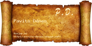 Pavits Dénes névjegykártya