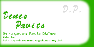 denes pavits business card